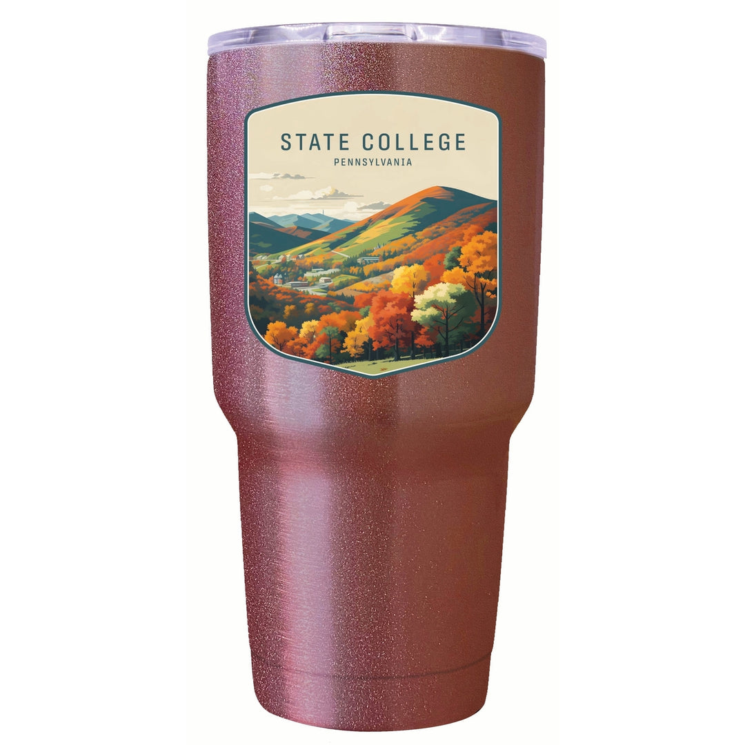 State College Pennsylvania Autumn Mountains Design Souvenir 24 oz Insulated Stainless Steel Tumbler Image 2