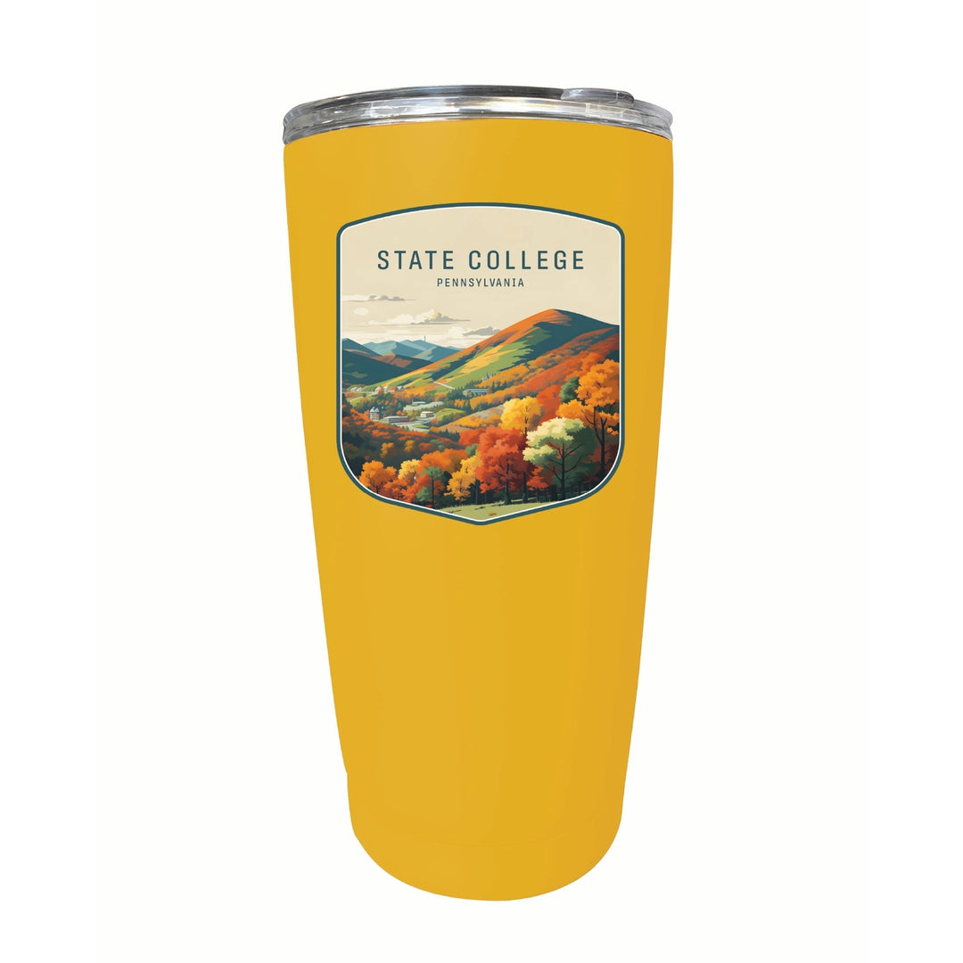 State College Pennsylvania Autumn Mountains Design Souvenir 16 oz Stainless Steel Insulated Tumbler Image 1