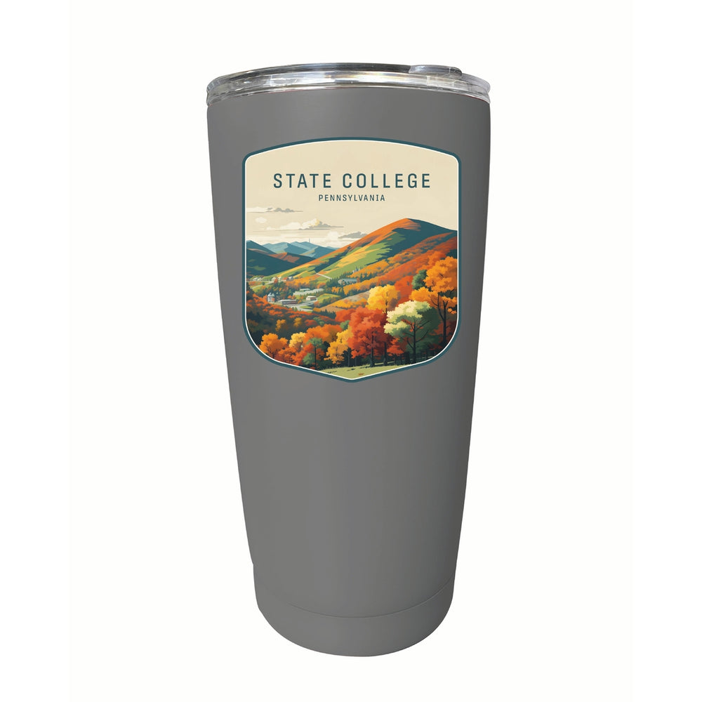 State College Pennsylvania Autumn Mountains Design Souvenir 16 oz Stainless Steel Insulated Tumbler Image 2