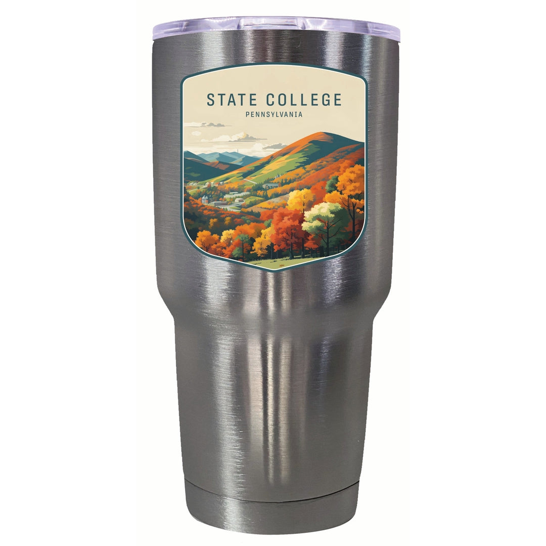 State College Pennsylvania Autumn Mountains Design Souvenir 24 oz Insulated Stainless Steel Tumbler Image 4