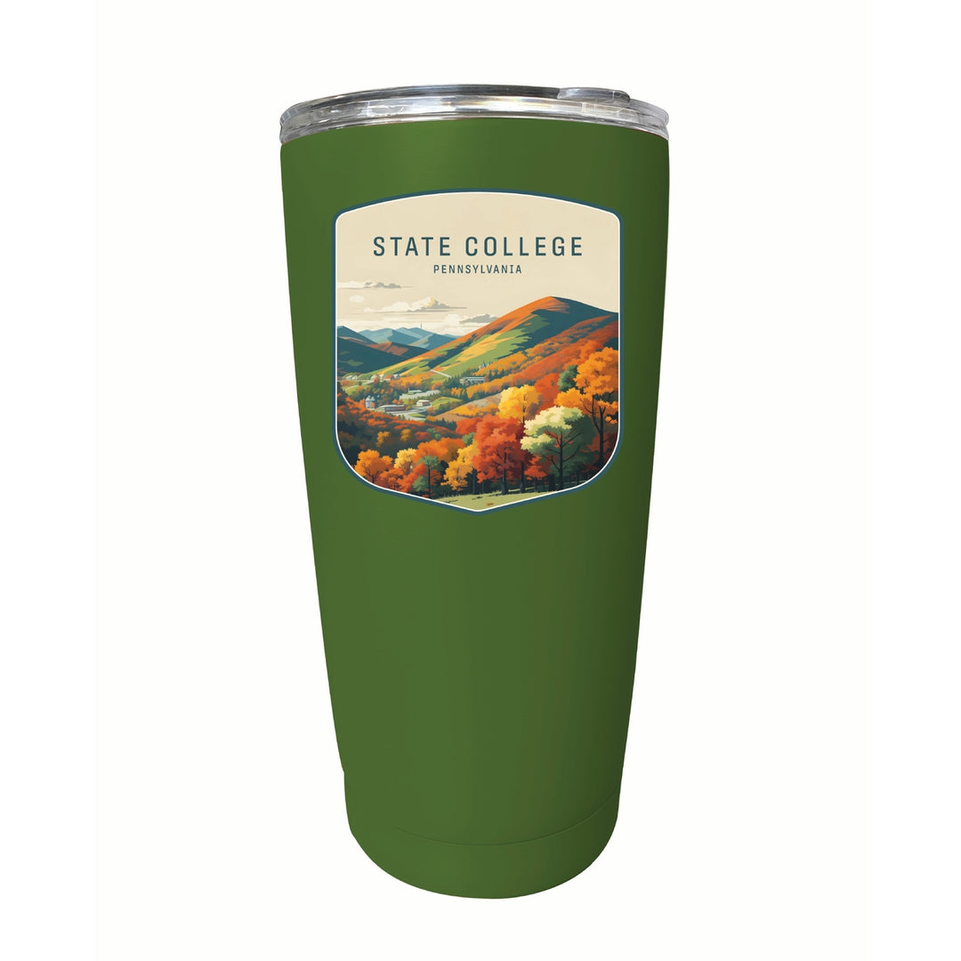 State College Pennsylvania Autumn Mountains Design Souvenir 16 oz Stainless Steel Insulated Tumbler Image 3