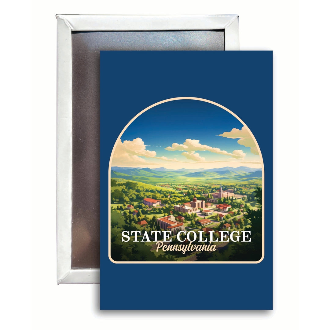 State College Pennsylvania Aerial Town Design Souvenir 2x3-Inch Fridge Magnet Image 1