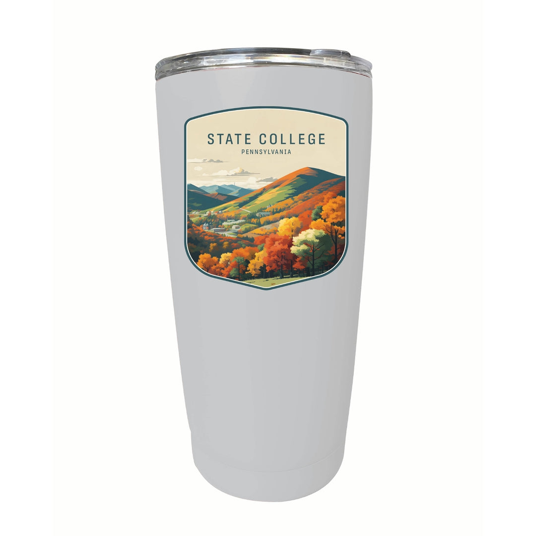 State College Pennsylvania Autumn Mountains Design Souvenir 16 oz Stainless Steel Insulated Tumbler Image 4