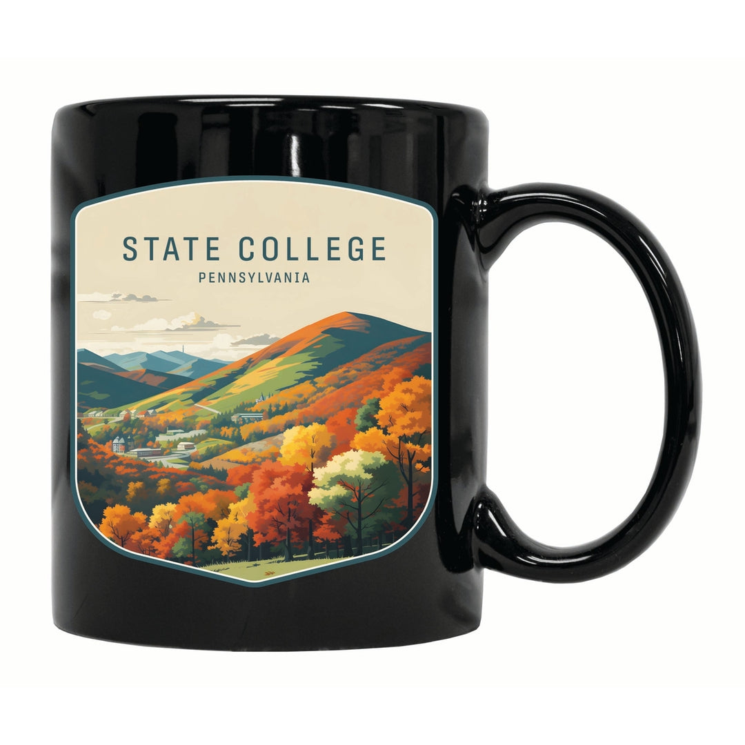 State College Pennsylvania Autumn Mountains Design Souvenir 12 oz Ceramic Coffee Mug Image 1