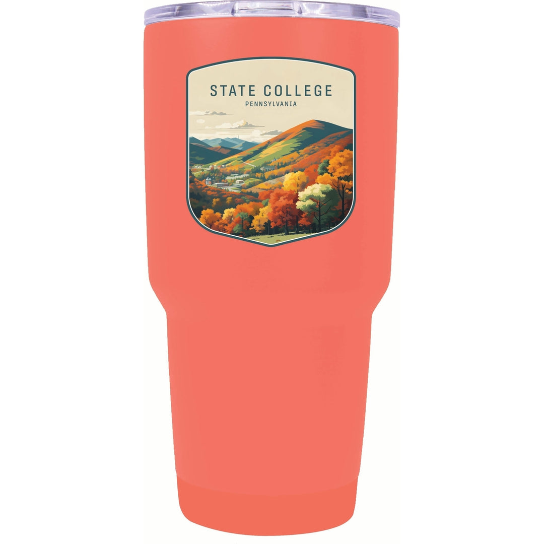 State College Pennsylvania Autumn Mountains Design Souvenir 24 oz Insulated Stainless Steel Tumbler Image 8