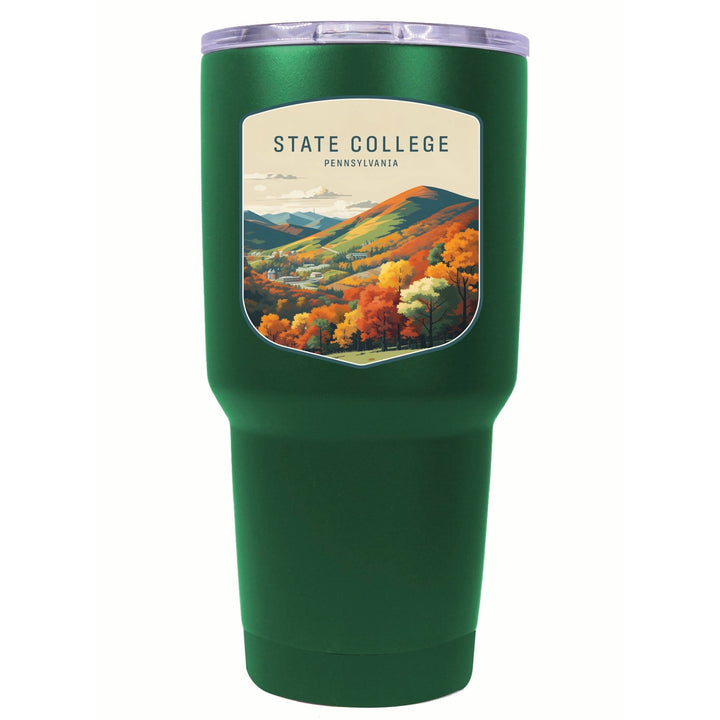 State College Pennsylvania Autumn Mountains Design Souvenir 24 oz Insulated Stainless Steel Tumbler Image 9