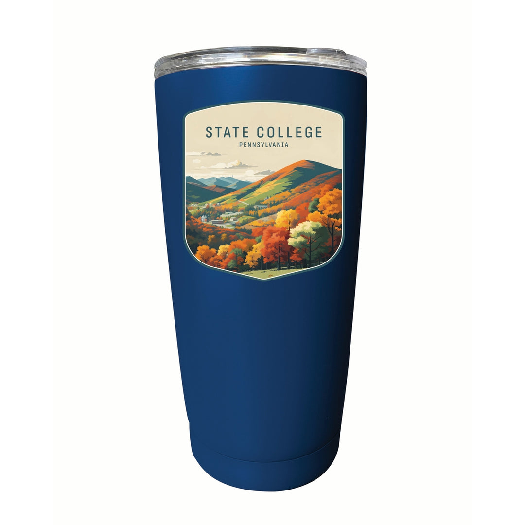 State College Pennsylvania Autumn Mountains Design Souvenir 16 oz Stainless Steel Insulated Tumbler Image 6