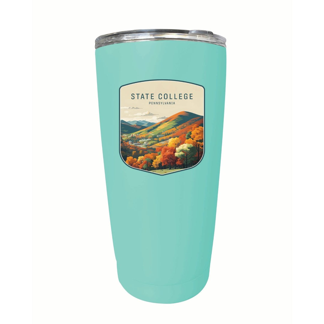 State College Pennsylvania Autumn Mountains Design Souvenir 16 oz Stainless Steel Insulated Tumbler Image 1