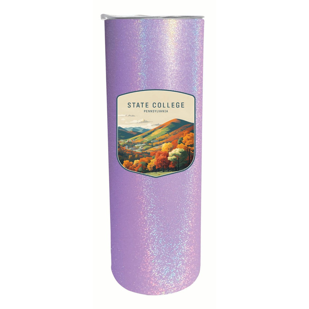 State College Pennsylvania Autumn Mountains Design Souvenir 20 oz Insulated Stainless Steel Skinny Tumbler Image 1