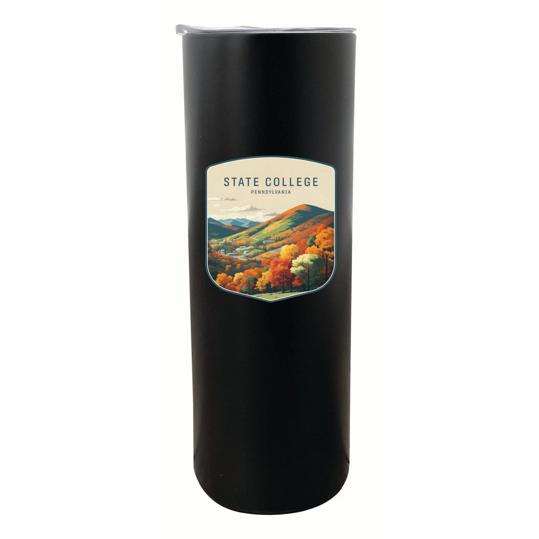 State College Pennsylvania Autumn Mountains Design Souvenir 20 oz Insulated Stainless Steel Skinny Tumbler Image 1