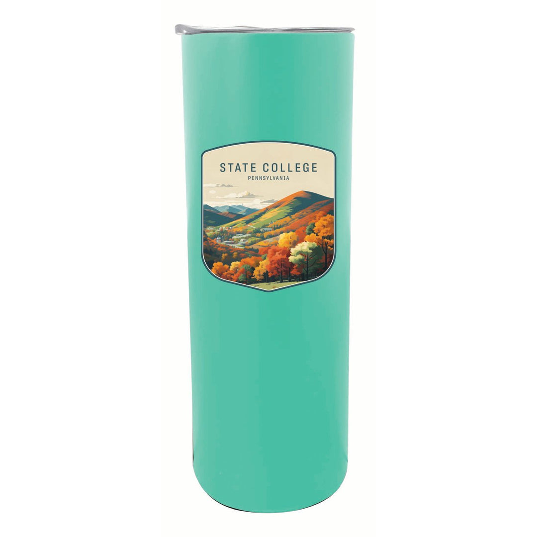 State College Pennsylvania Autumn Mountains Design Souvenir 20 oz Insulated Stainless Steel Skinny Tumbler Image 3