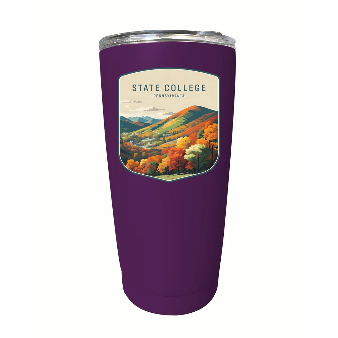 State College Pennsylvania Autumn Mountains Design Souvenir 16 oz Stainless Steel Insulated Tumbler Image 10