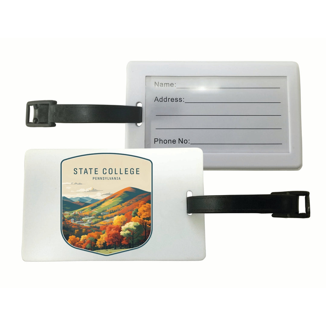 State College Pennsylvania Autumn Mountains Design Souvenir Luggage Tag Image 1