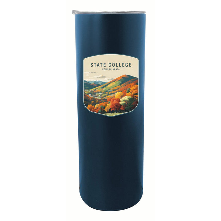 State College Pennsylvania Autumn Mountains Design Souvenir 20 oz Insulated Stainless Steel Skinny Tumbler Image 6