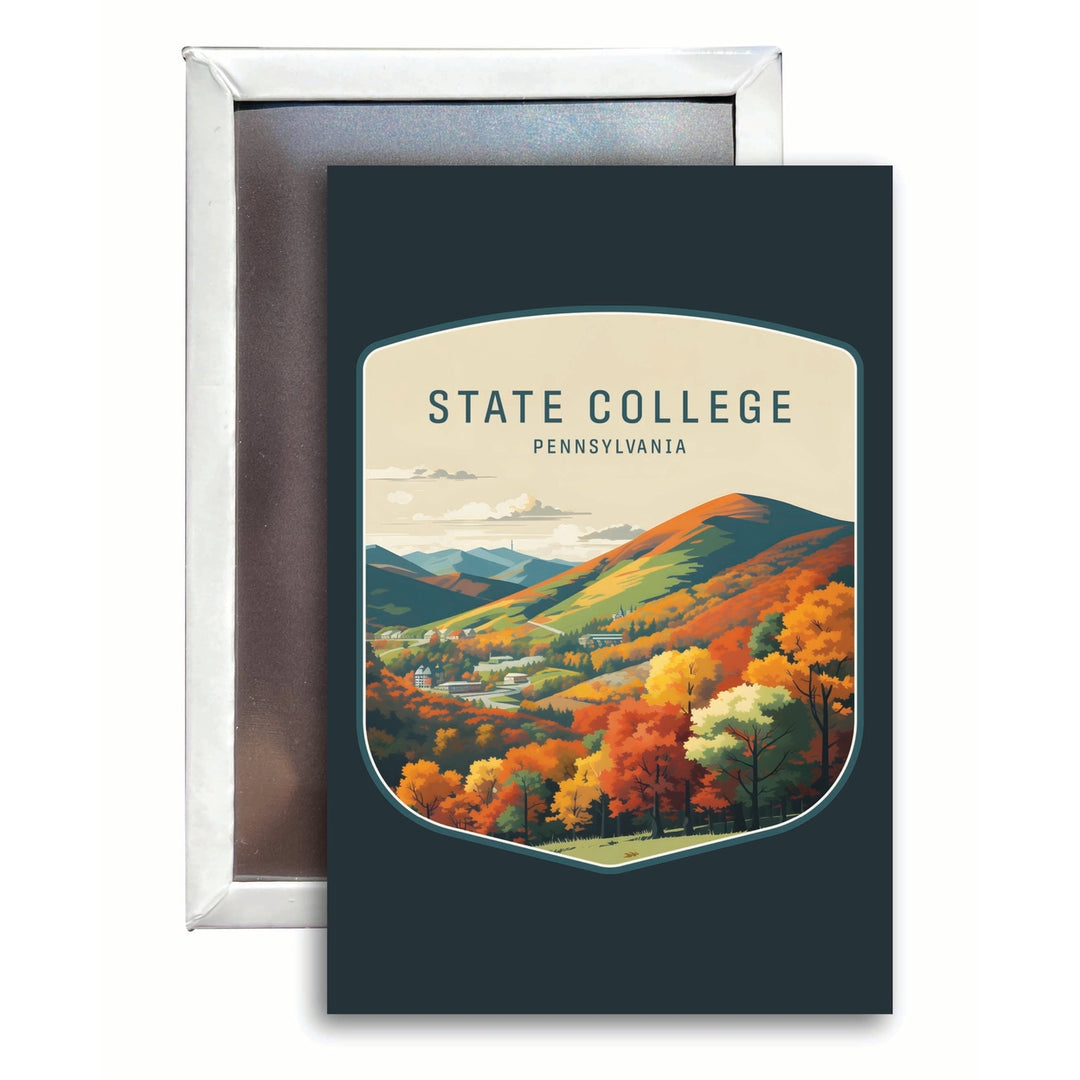 State College Pennsylvania Autumn Mountains Design Souvenir Refrigerator Magnet 2.5"X3.5" Image 1