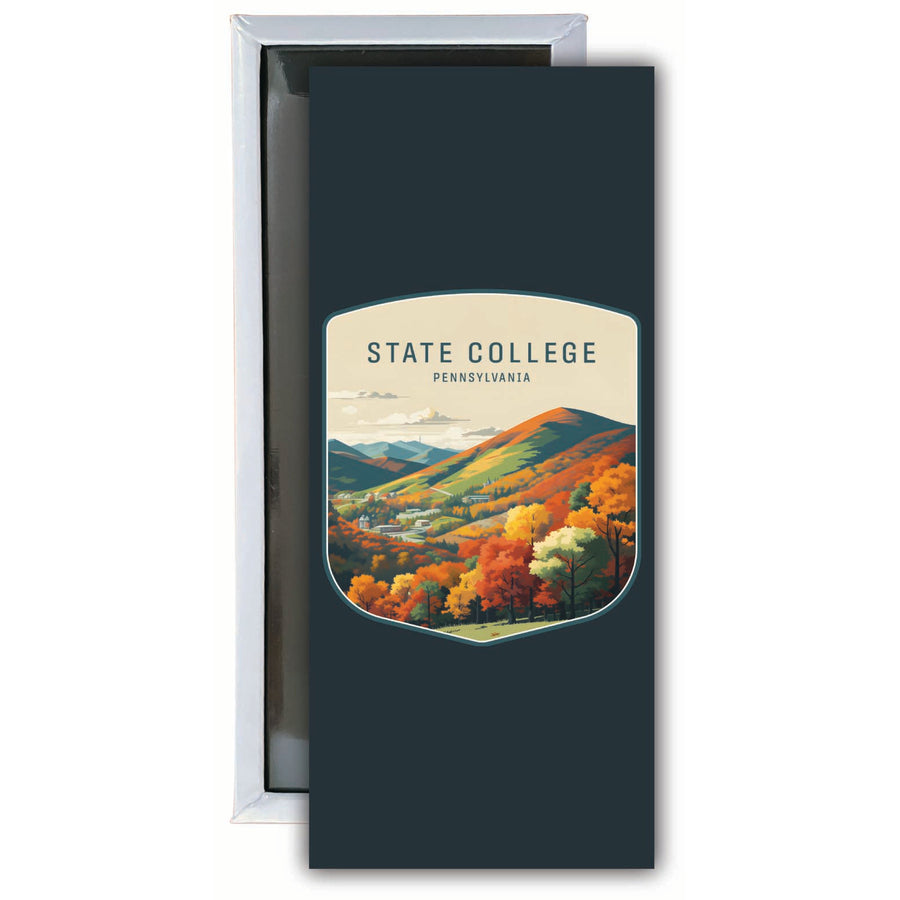 State College Pennsylvania Autumn Mountains Design Souvenir Fridge Magnet 4.75 x 2 Inch Image 1