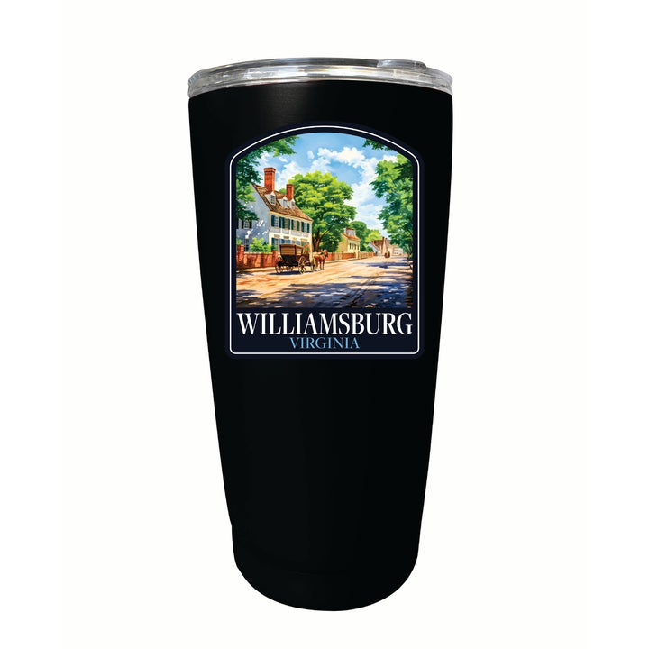 Williamsburg Virginia Colonial Street Design Souvenir 16 oz Insulated Tumbler STAINLESS STEEL Image 2