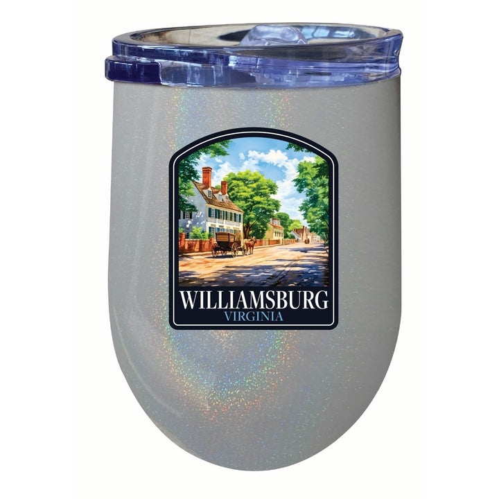 Williamsburg Virginia Colonial Street Design Souvenir 12 oz Insulated Wine Stainless Steel Tumbler Image 1