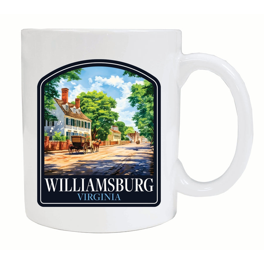 Williamsburg Virginia Colonial Street Design Souvenir 12 oz Ceramic Coffee Mug Image 1