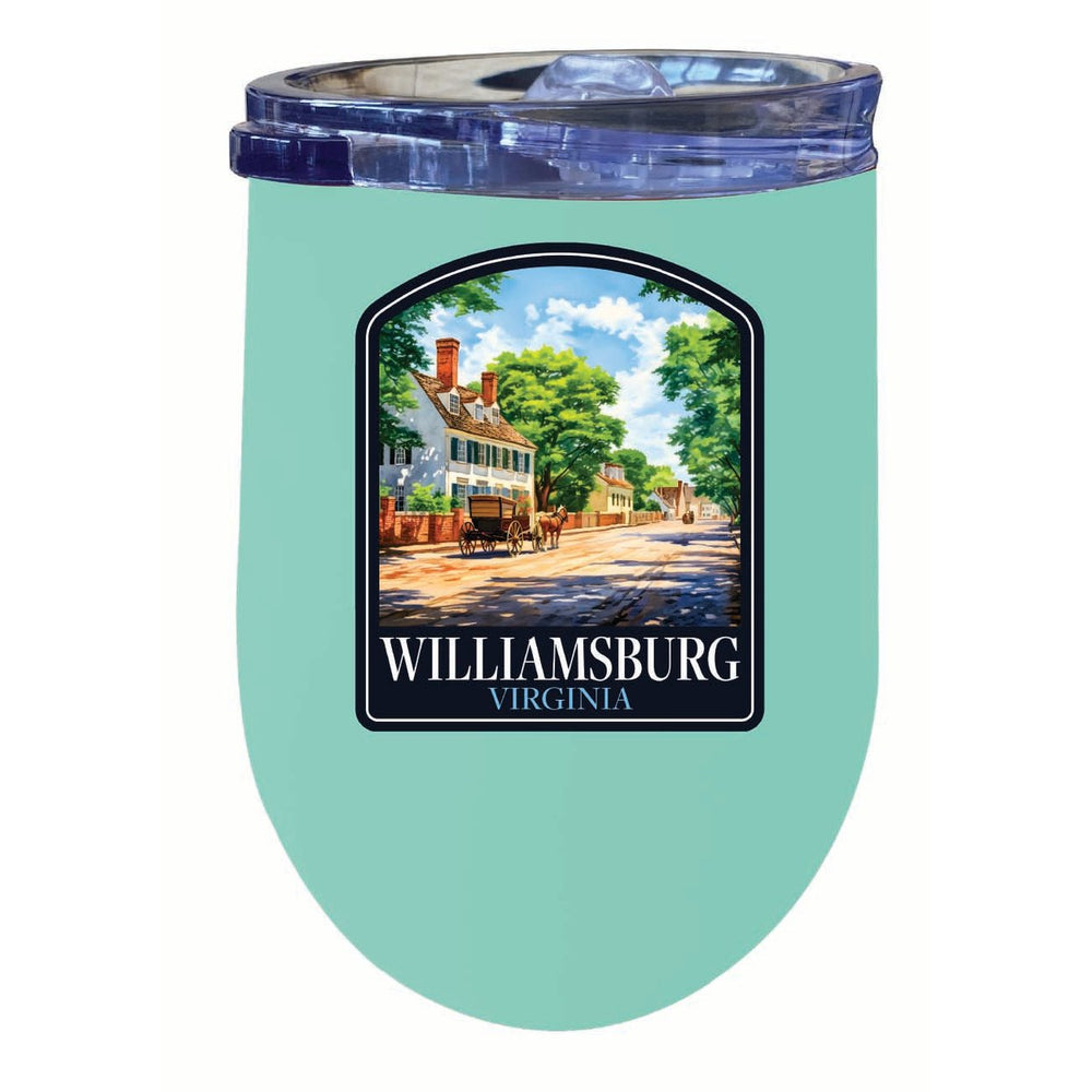 Williamsburg Virginia Colonial Street Design Souvenir 12 oz Insulated Wine Stainless Steel Tumbler Image 2