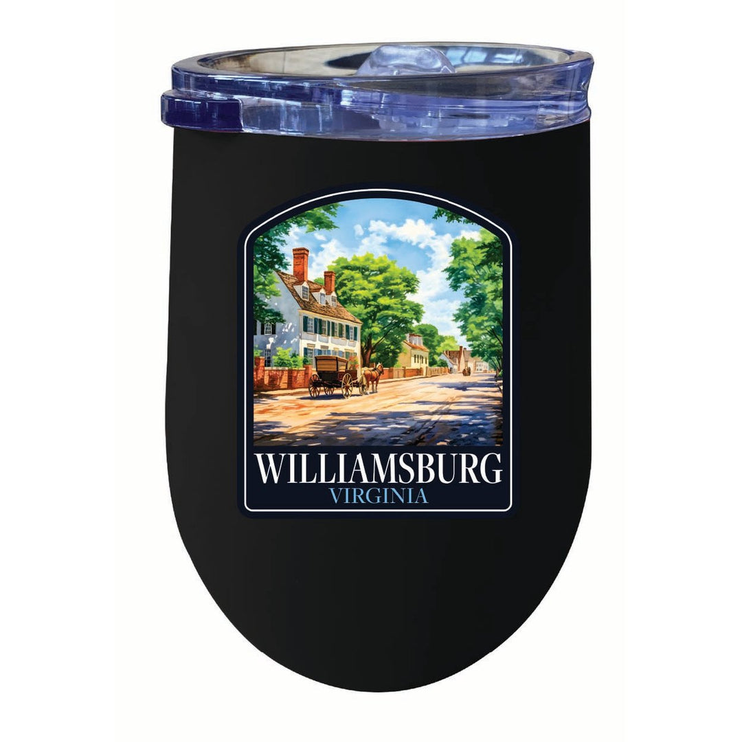 Williamsburg Virginia Colonial Street Design Souvenir 12 oz Insulated Wine Stainless Steel Tumbler Image 3