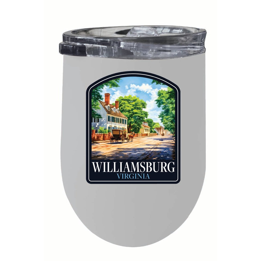 Williamsburg Virginia Colonial Street Design Souvenir 12 oz Insulated Wine Stainless Steel Tumbler Image 4