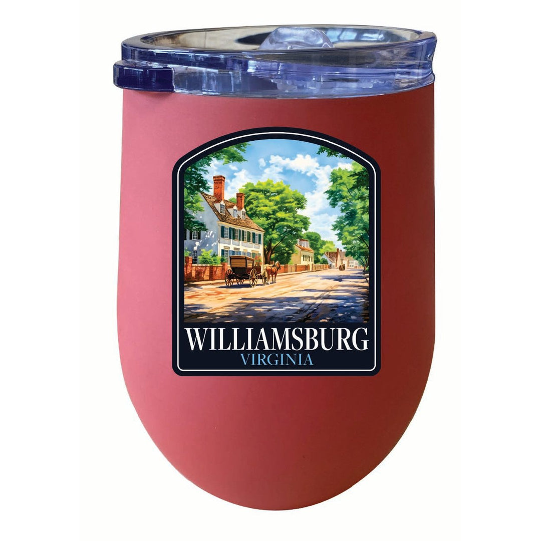 Williamsburg Virginia Colonial Street Design Souvenir 12 oz Insulated Wine Stainless Steel Tumbler Image 4