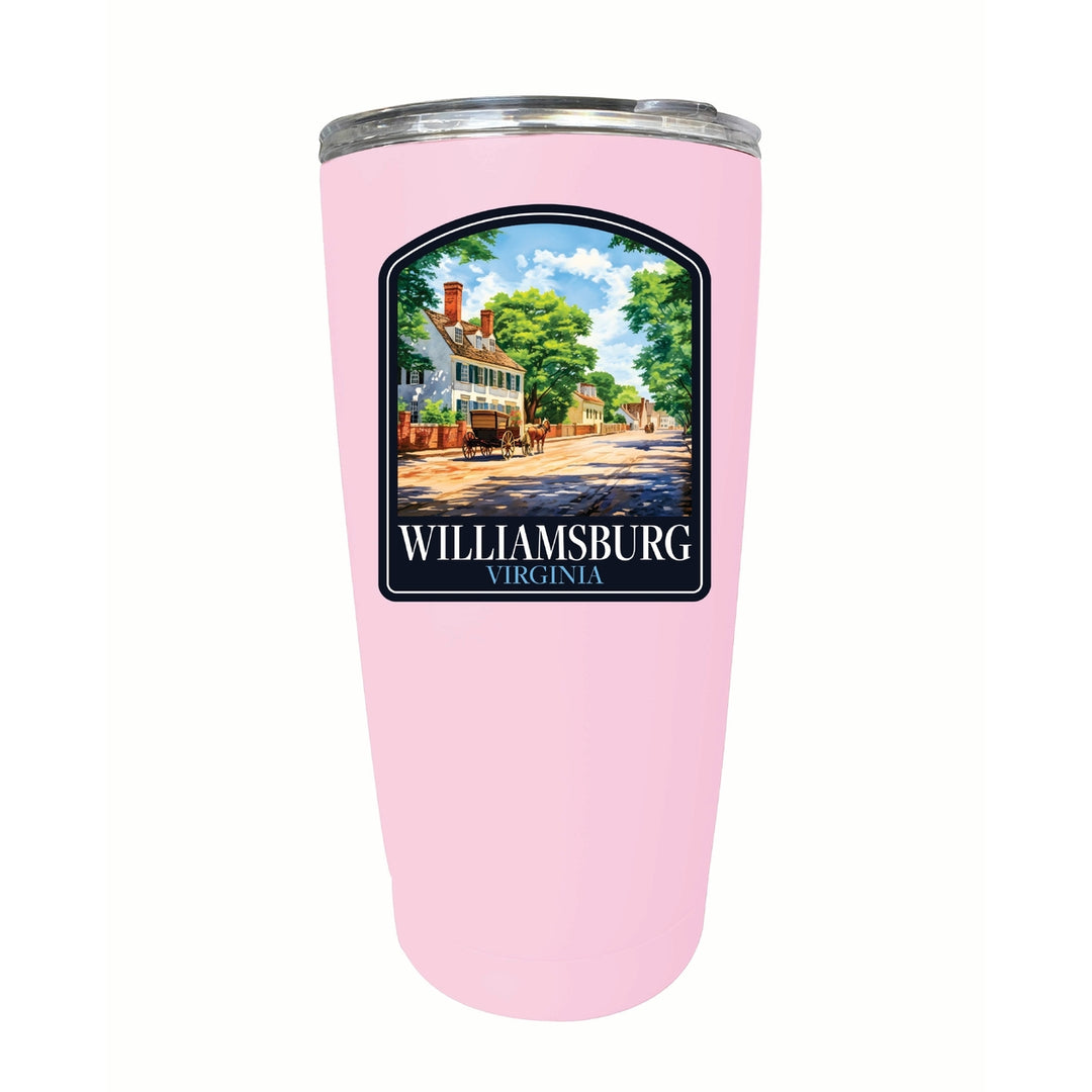 Williamsburg Virginia Colonial Street Design Souvenir 16 oz Insulated Tumbler STAINLESS STEEL Image 7