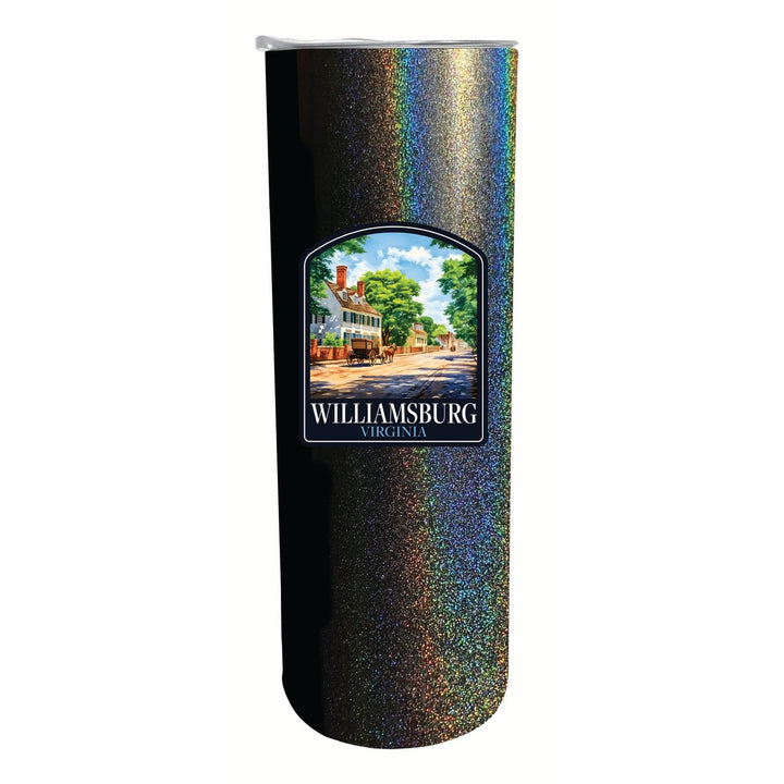 Williamsburg Virginia Colonial Street Design Souvenir 20 oz Insulated Stainless Steel Skinny Tumbler Image 1