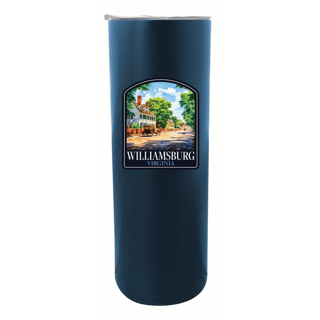 Williamsburg Virginia Colonial Street Design Souvenir 20 oz Insulated Stainless Steel Skinny Tumbler Image 4