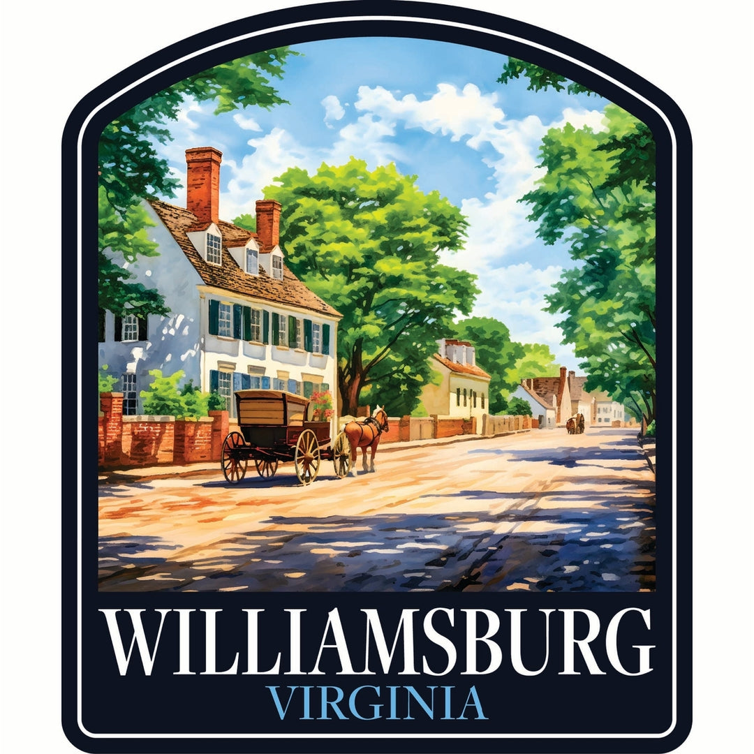 Williamsburg Virginia Colonial Street Design Souvenir Die Cut Flat Magnet Image 1