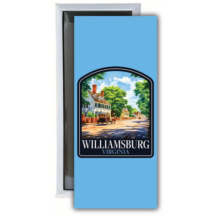 Williamsburg Virginia Colonial Street Design Souvenir Fridge Magnet 4.75 x 2 Inch Image 1