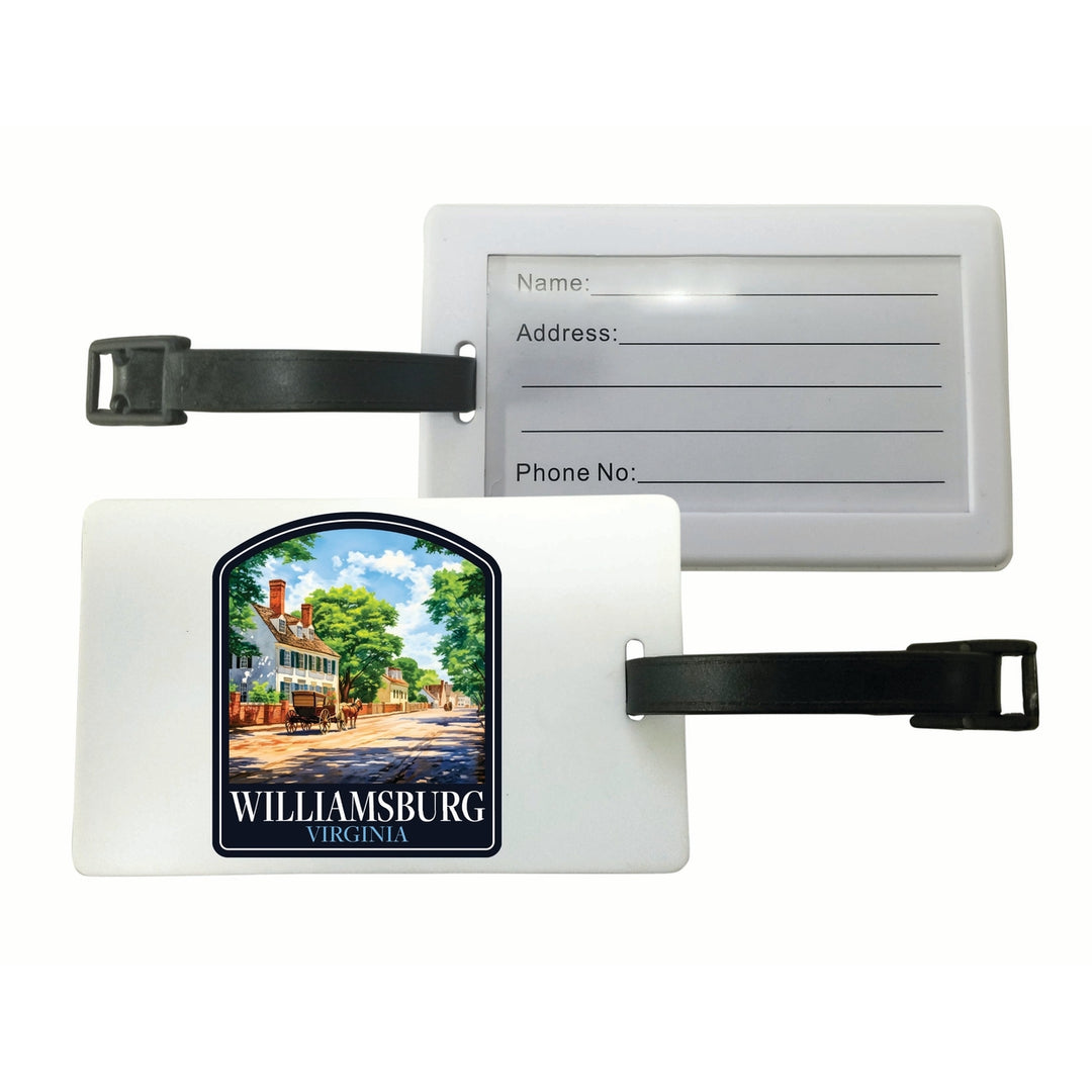 Williamsburg Virginia Colonial Street Design Souvenir Luggage Tag Image 1