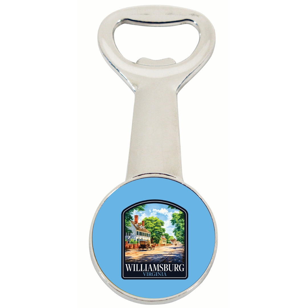 Williamsburg Virginia Colonial Street Design Souvenir Magnetic Bottle Opener Image 1