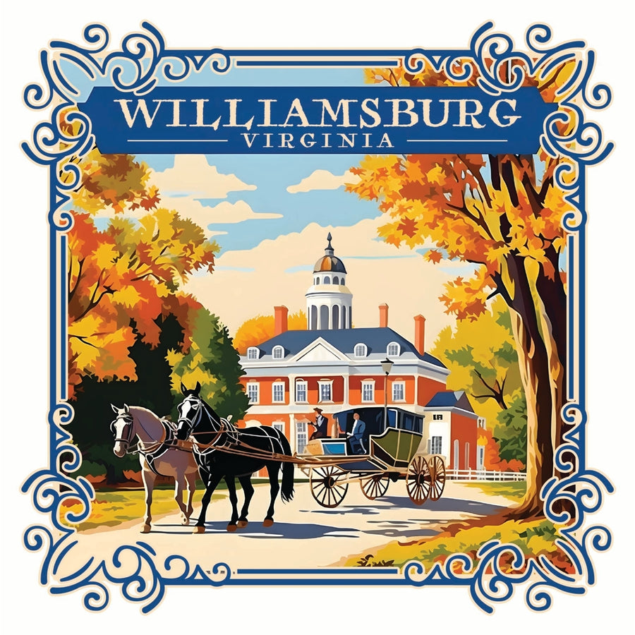 Williamsburg Virginia Governors Palace Design Souvenir Die Cut Flat Magnet Image 1