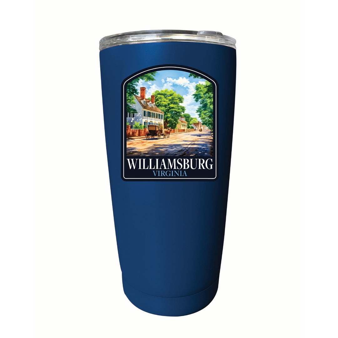 Williamsburg Virginia Colonial Street Design Souvenir 16 oz Insulated Tumbler STAINLESS STEEL Image 8