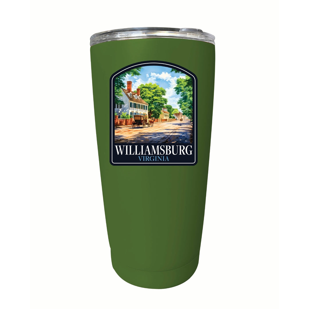 Williamsburg Virginia Colonial Street Design Souvenir 16 oz Insulated Tumbler STAINLESS STEEL Image 9