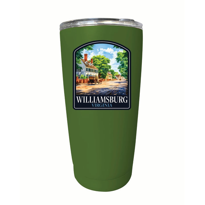 Williamsburg Virginia Colonial Street Design Souvenir 16 oz Insulated Tumbler STAINLESS STEEL Image 9