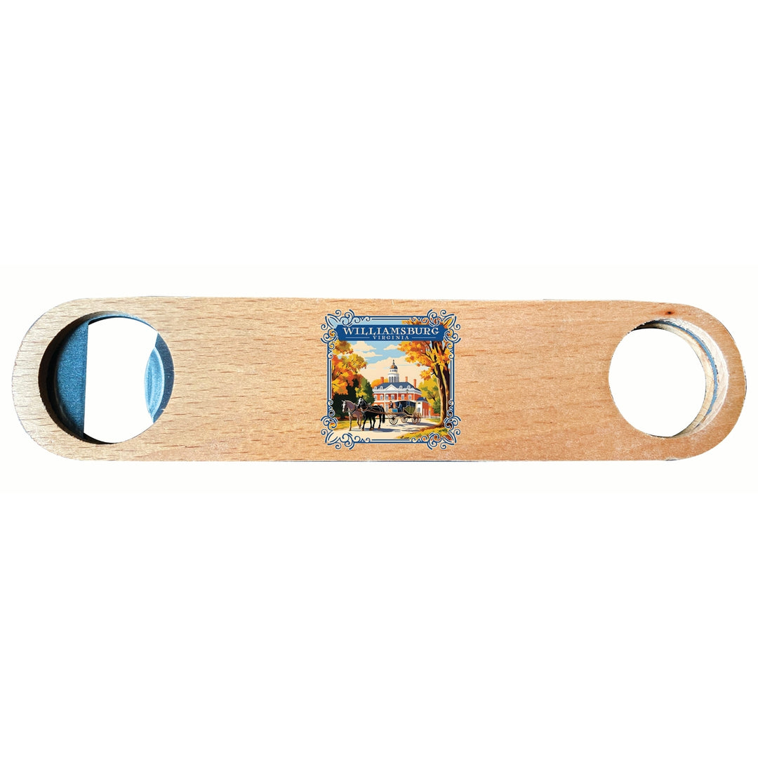 Williamsburg Virginia Governors Palace Design Souvenir Wooden Bottle Opener Image 1