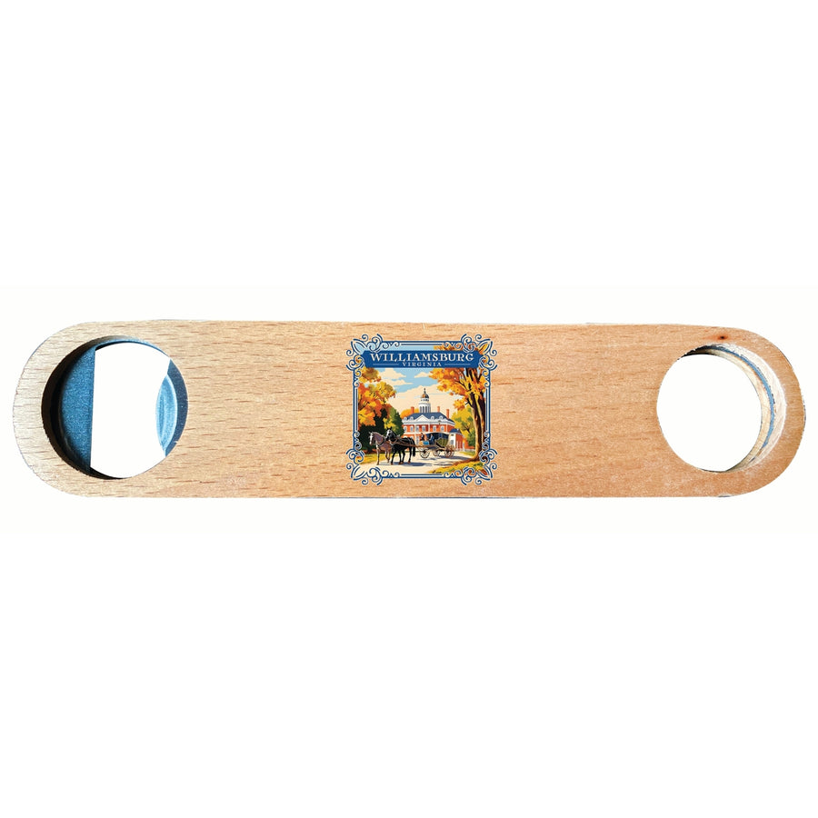 Williamsburg Virginia Governors Palace Design Souvenir Wooden Bottle Opener Image 1