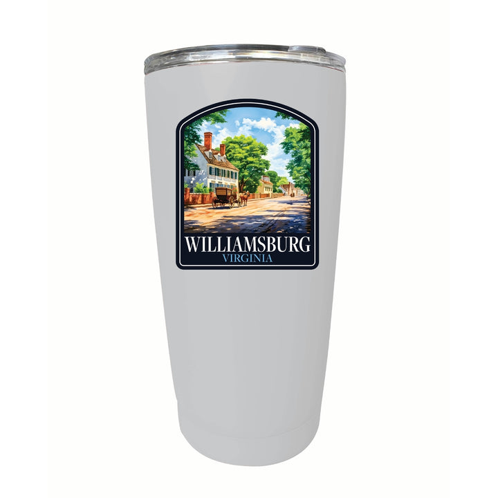 Williamsburg Virginia Colonial Street Design Souvenir 16 oz Insulated Tumbler STAINLESS STEEL Image 10