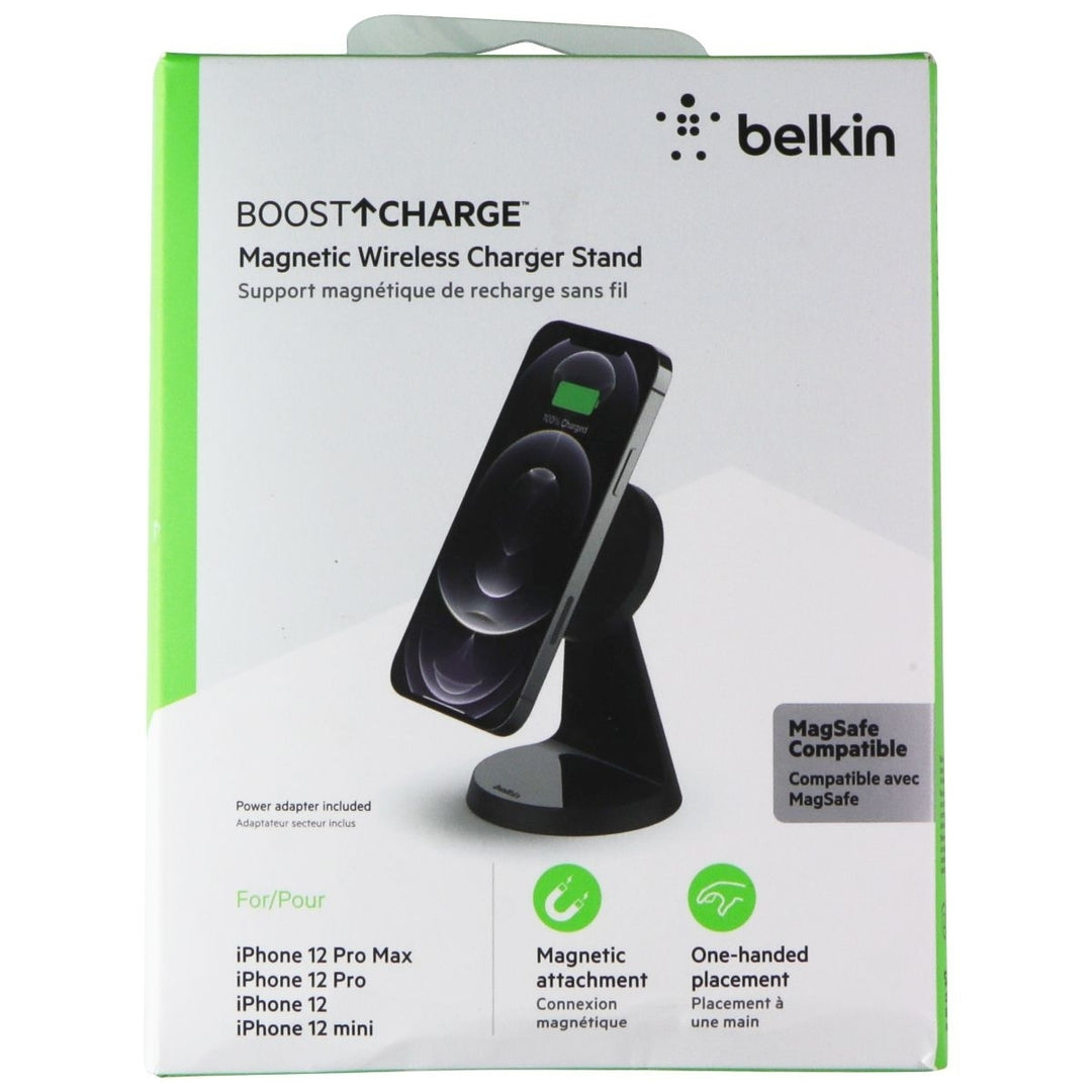 Belkin Magnetic Wireless Charging Stand w/Power Supply for MagSafe - Black Image 1