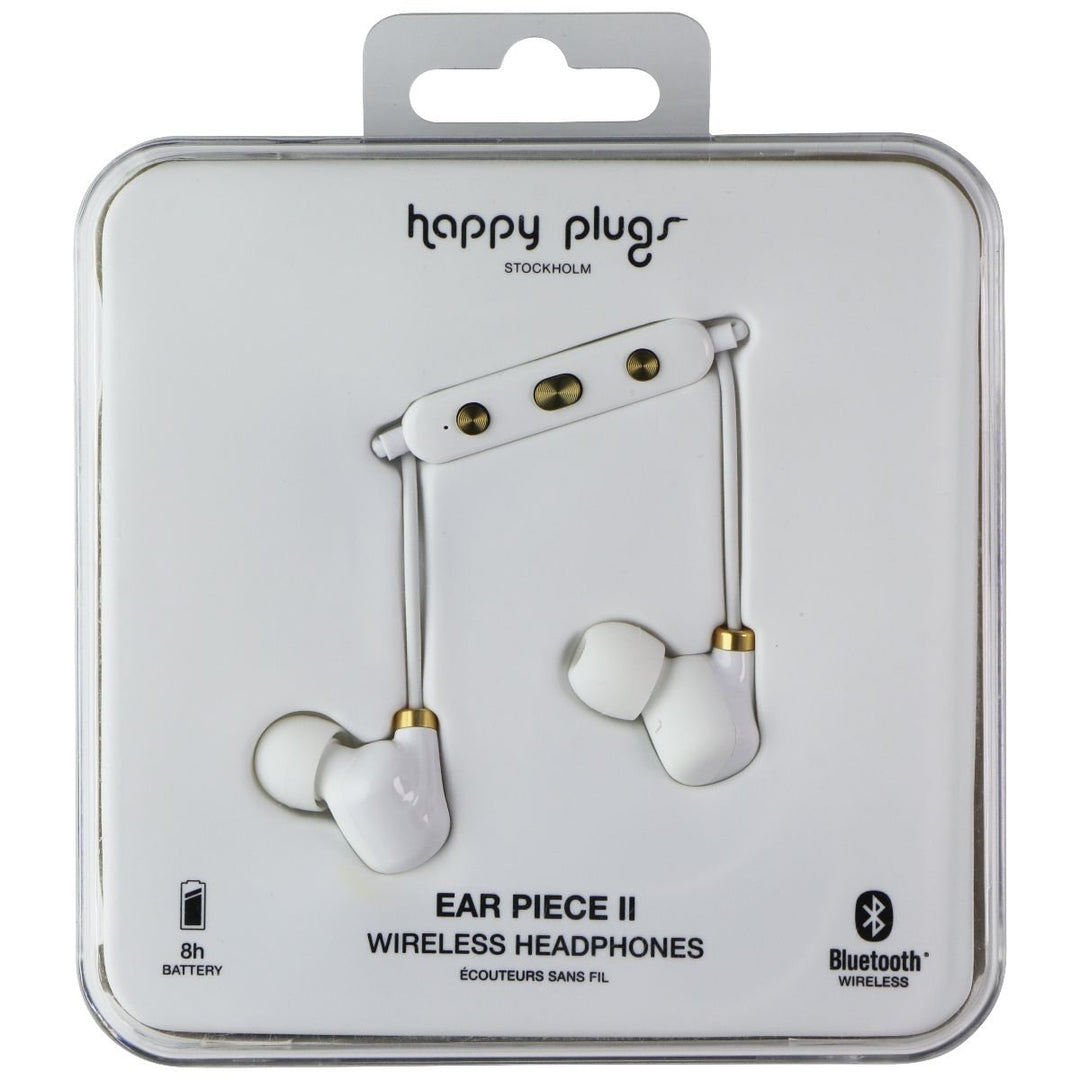 Happy Plugs Ear Piece II Wireless Bluetooth Headphones - White/Gold Image 1