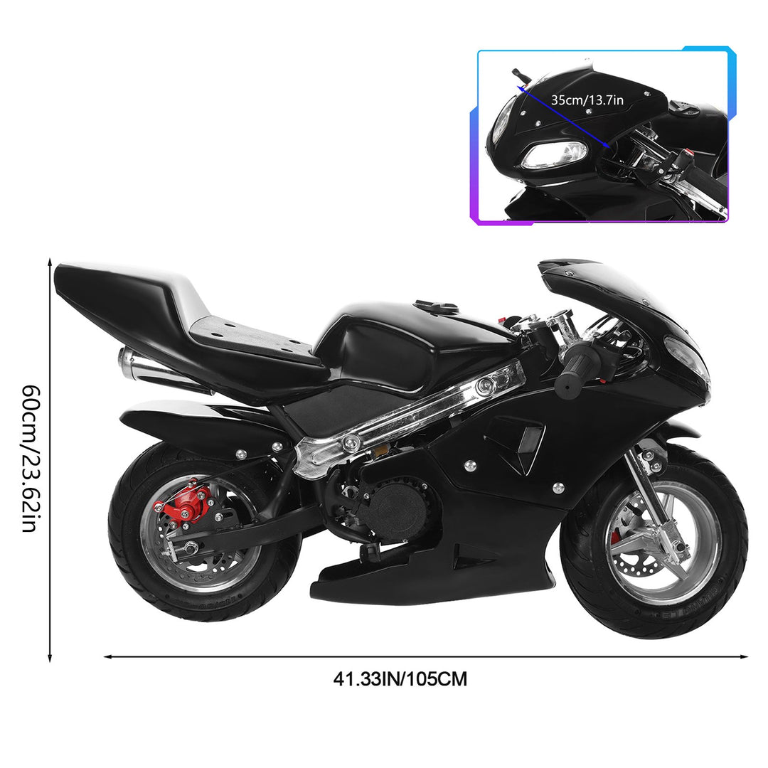 High Brightness Dual Headlights Rubber Handlebar Mini Motorcycle Strong Power 2-Stroke 49cc Over 12 Years Old Kids Image 6