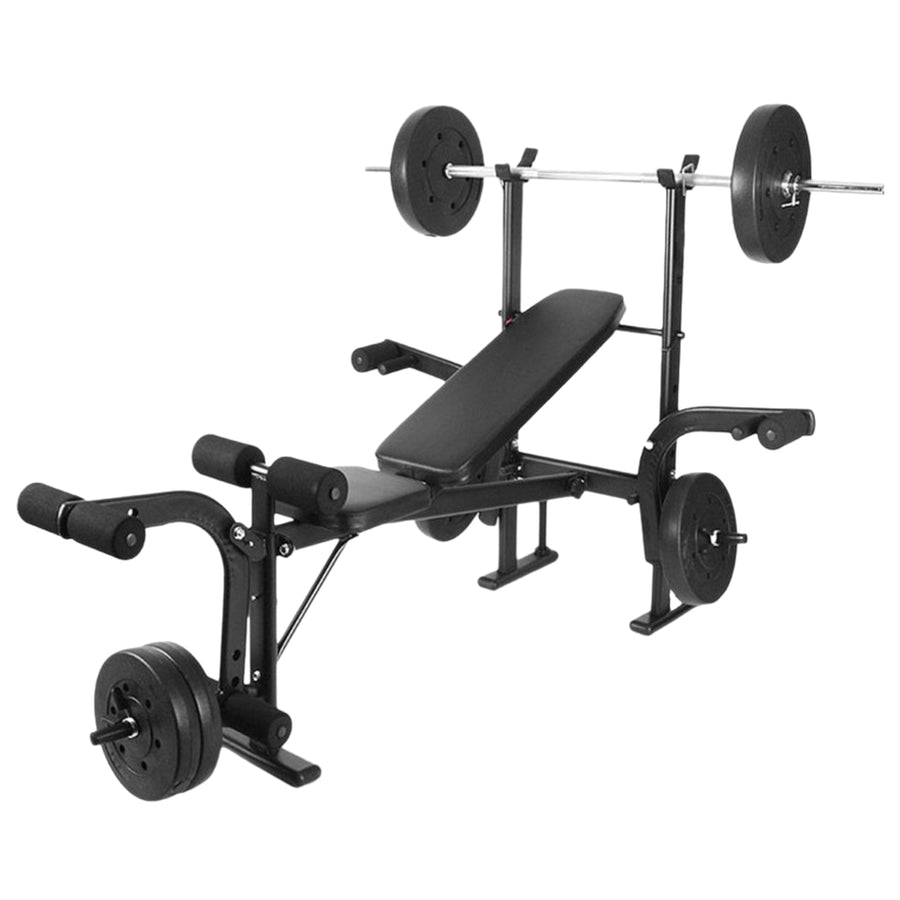 Standard Weight Bench Bench Press Set with Preacher Curl Pad and Leg Developer Weight Lifting Equipment for Home Gym Image 1