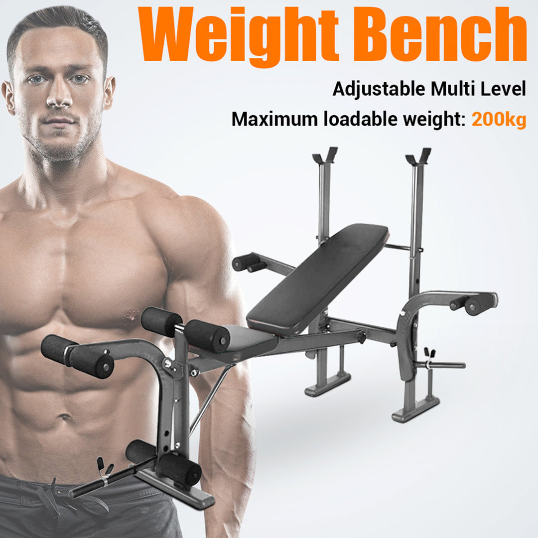 Standard Weight Bench Bench Press Set with Preacher Curl Pad and Leg Developer Weight Lifting Equipment for Home Gym Image 2