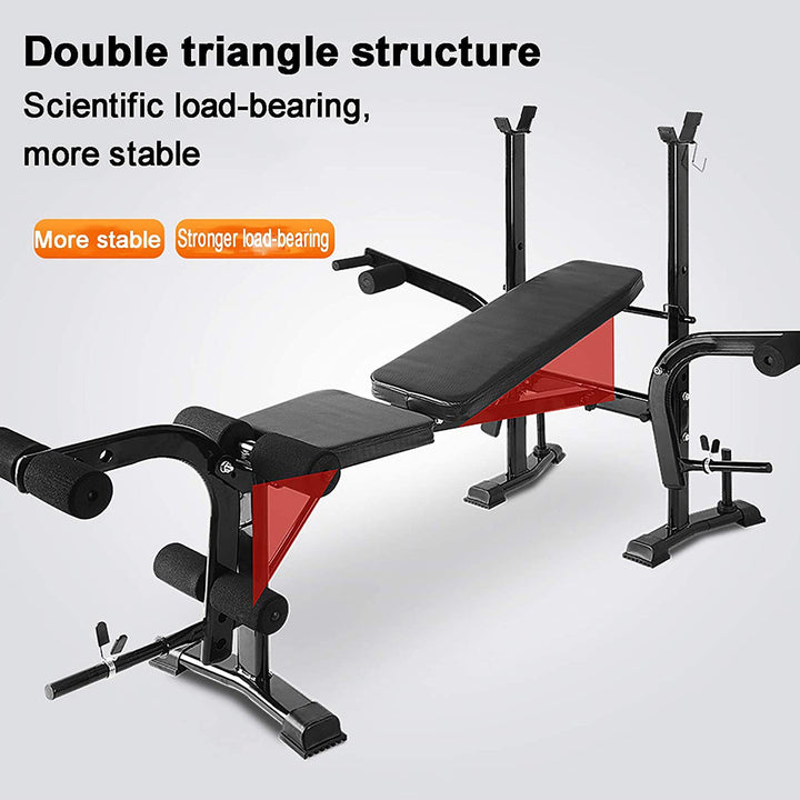 Standard Weight Bench Bench Press Set with Preacher Curl Pad and Leg Developer Weight Lifting Equipment for Home Gym Image 3