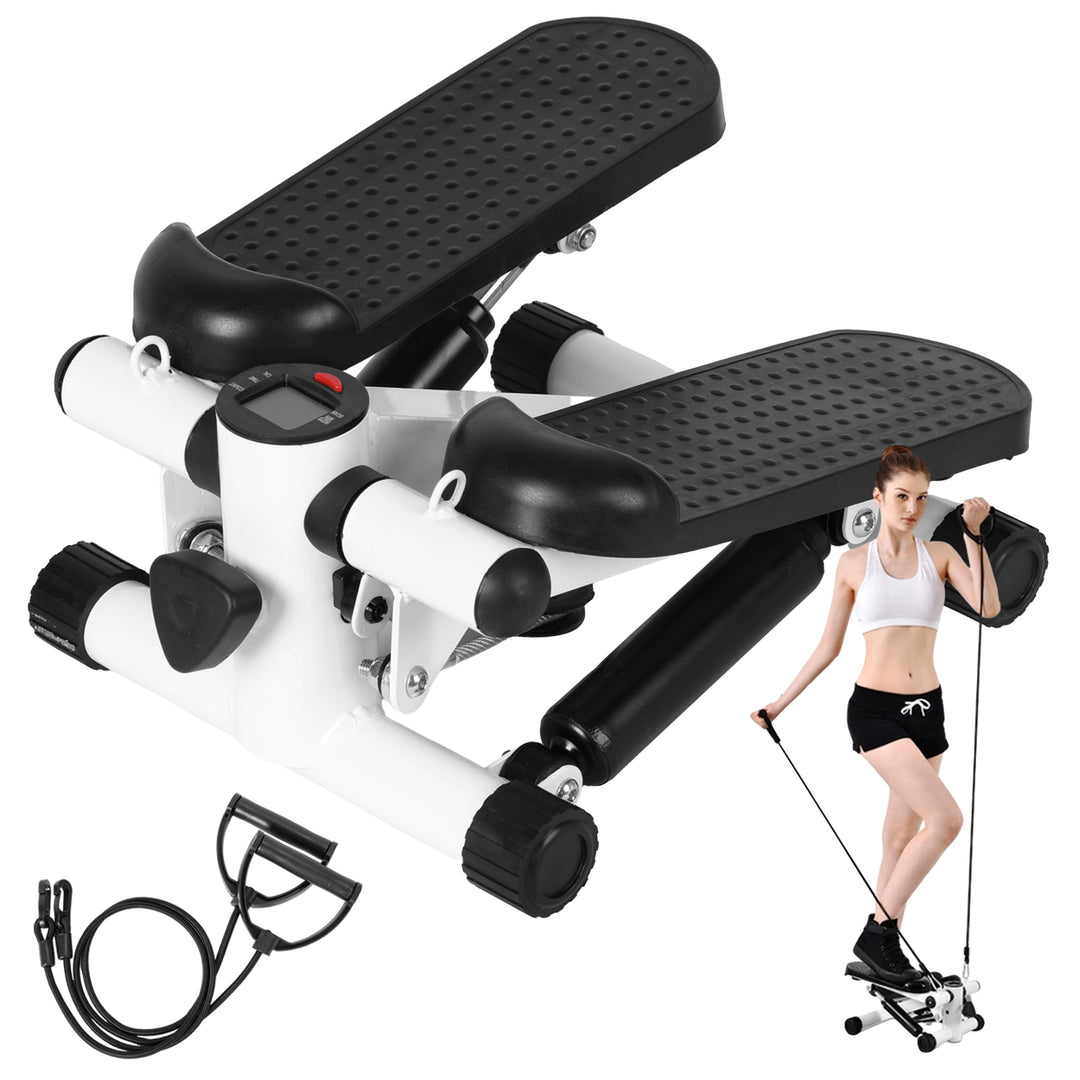 Home Exercise Steppers Mini Steppers with Bands Air Powered Stair Steppers with Weight Loading Super Quiet Hydraulic Image 1