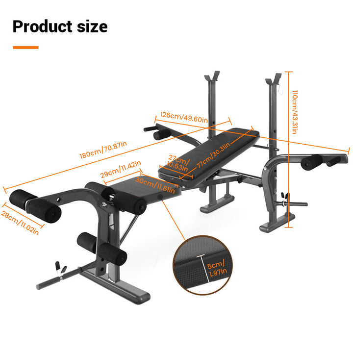 Standard Weight Bench Bench Press Set with Preacher Curl Pad and Leg Developer Weight Lifting Equipment for Home Gym Image 6