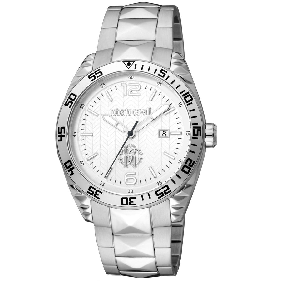 Roberto Cavalli Mens Silver Dial Quartz Watch RC5G018M0055 Stainless Steel Image 1